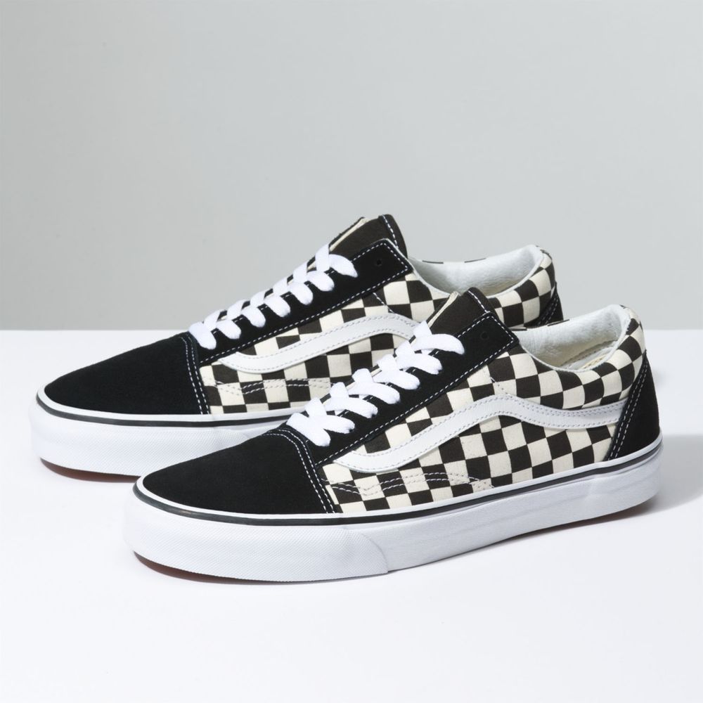 vans old skool trainers black white primary check
